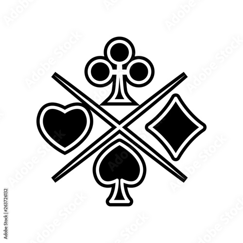 suit of playing cards icon. Element of Casino for mobile concept and web apps icon. Glyph, flat icon for website design and development, app development