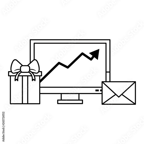 Gift delivery business tendency data in black and white