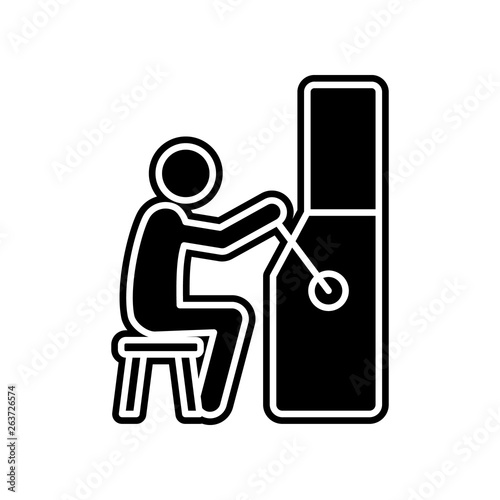 man playing casino icon. Element of Casino for mobile concept and web apps icon. Glyph, flat icon for website design and development, app development