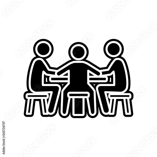 players at the table in the casino icon. Element of Casino for mobile concept and web apps icon. Glyph, flat icon for website design and development, app development