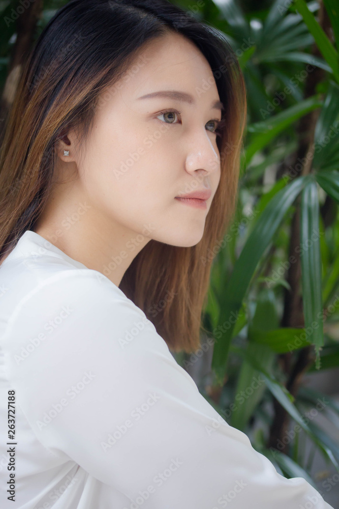 thai china adult office girl white shirt relax and smile thai china adult office girl white shirt relax and smile