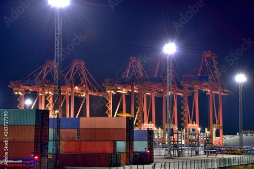 Industrial port container crane