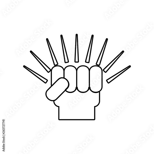 working fist icon. Element of Communism Capitalism for mobile concept and web apps icon. Outline, thin line icon for website design and development, app development