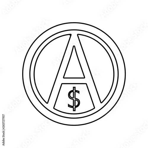 a sign of anarchy and the dollar icon. Element of Communism Capitalism for mobile concept and web apps icon. Outline, thin line icon for website design and development, app