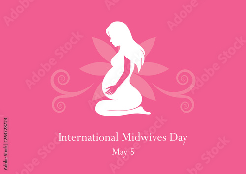 International Midwives Day vector. Pregnant Woman Kneeling vector illustration. Silhouette of pregnant woman. Abstract pregnant woman vector illustration. Important day