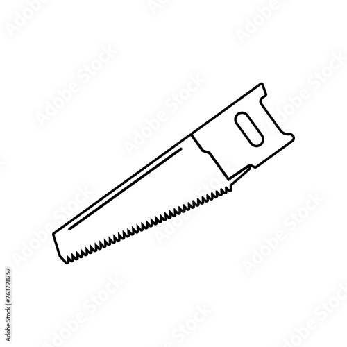 Hand saw icon. Element of Constraction tools for mobile concept and web apps icon. Outline, thin line icon for website design and development, app development