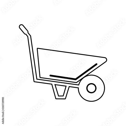 Wheelbarrow icon. Element of Constraction tools for mobile concept and web apps icon. Outline, thin line icon for website design and development, app development