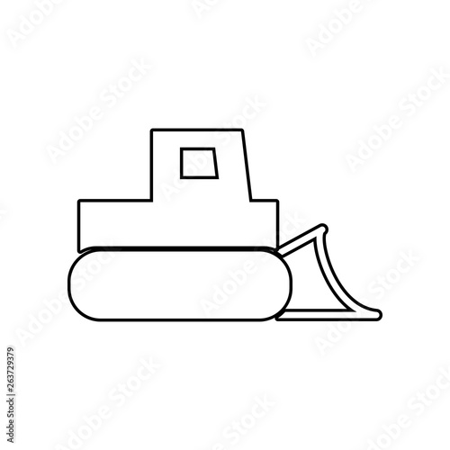 bulldozer, tractor with bucket icon. Element of Constraction tools for mobile concept and web apps icon. Outline, thin line icon for website design and development, app development