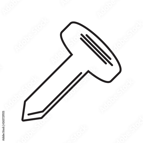 nail icon. Element of Constraction tools for mobile concept and web apps icon. Outline, thin line icon for website design and development, app development