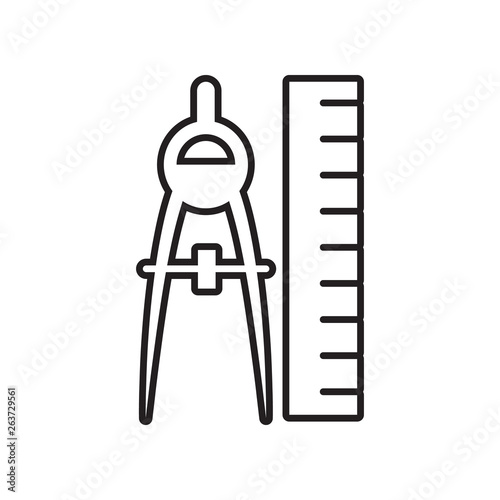 ruler and compass icon. Element of Constraction tools for mobile concept and web apps icon. Outline, thin line icon for website design and development, app development