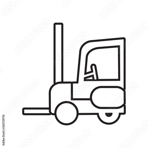 Forklift truck icon. Element of Constraction tools for mobile concept and web apps icon. Outline, thin line icon for website design and development, app development