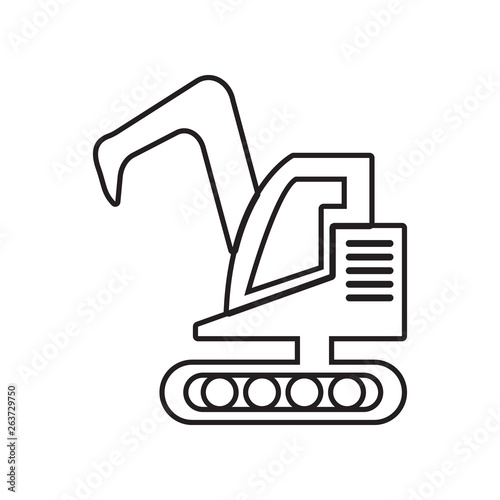 excavator icon. Element of Constraction tools for mobile concept and web apps icon. Outline, thin line icon for website design and development, app development