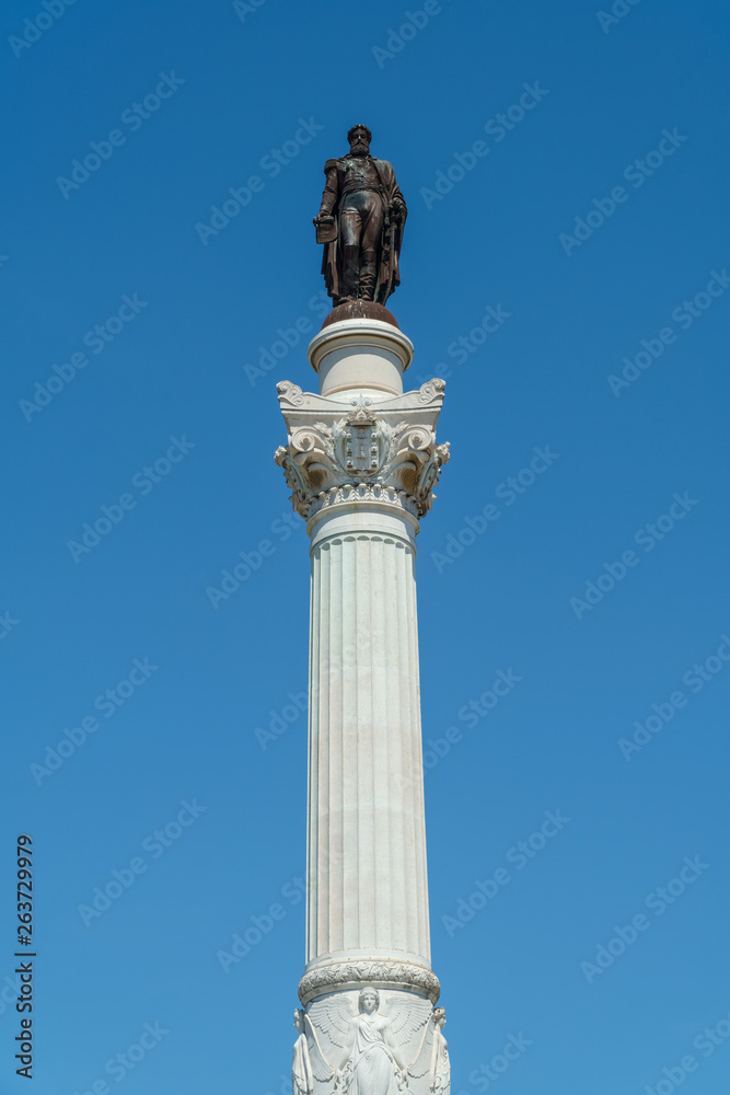 Column Of Pedro IV Monument To King Peter The Fourth Of Portugal Was Built In 1870 And Is Located In Lisbon City Column Of Pedro IV Monument To King Peter The Fourth Of Portugal Was Built In 1870 And Is Located In Lisbon City