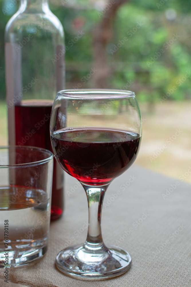 Red greek wine from Nemea region, wine tasting