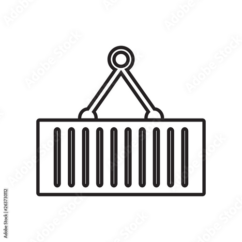 crane holding container icon. Element of Constraction tools for mobile concept and web apps icon. Outline, thin line icon for website design and development, app development