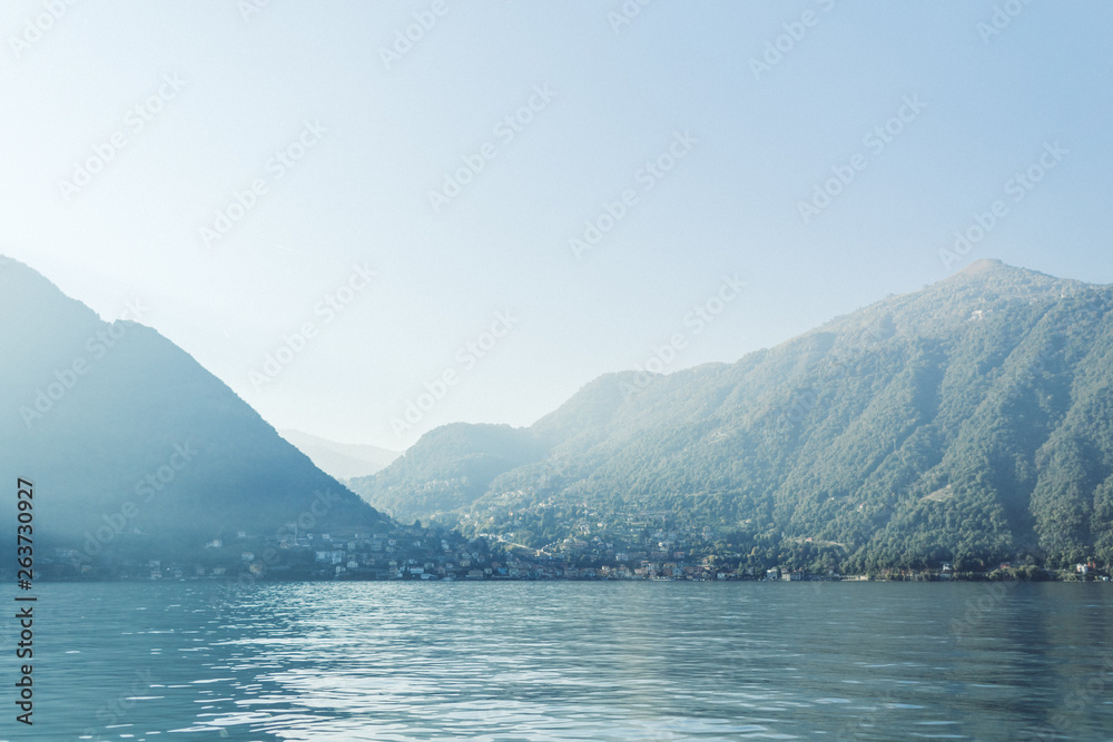 Mediterranean coastline of Lake Como 