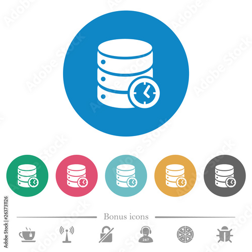 Database timed events flat round icons photo