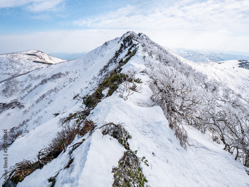 Fototapeta premium 冬 登山 風景