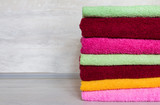 stack of colorful towels