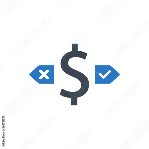 Financial decision making icon