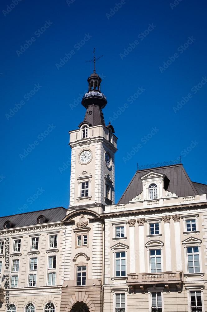 Reconstructed Jablonowski Palace, former City Hall located on Theatre Square in Warsaw city