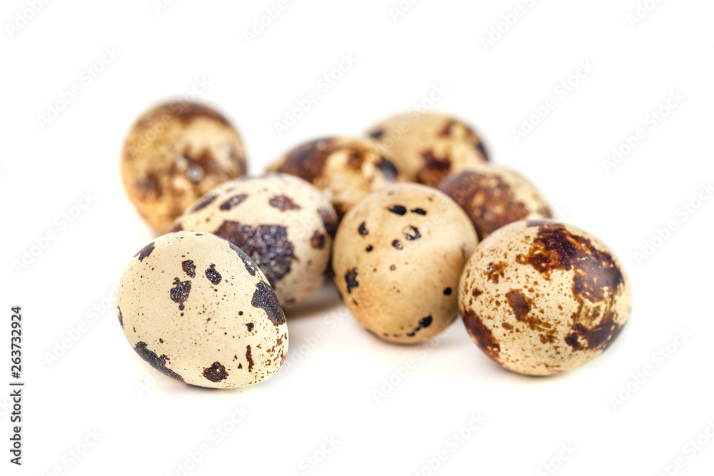 quail eggs isolated on white background. close up quail eggs isolated on white background. close up