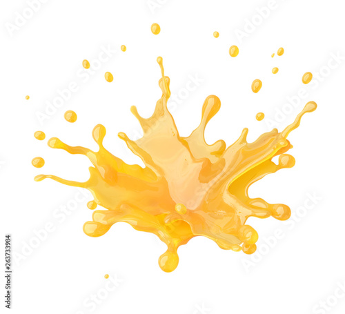 Foto Juice splash isolated on white background