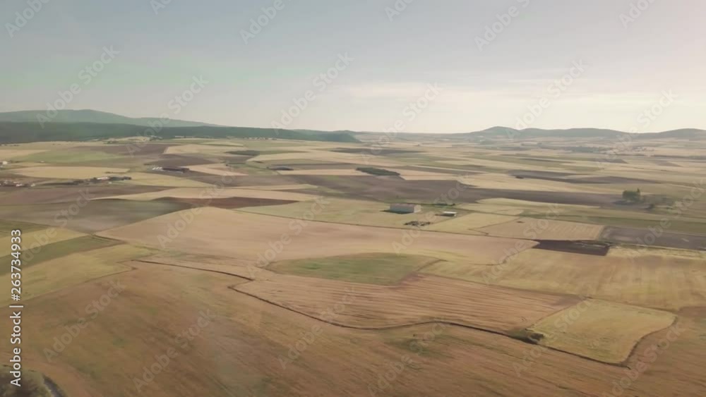 Observing view of spacious farming fields in sunlight Observing view of spacious farming fields in sunlight