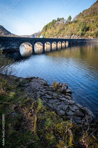 Carreg Ddu Viaduct and Reservoir, Elan Valley, Powys, Mid Wales, UK photo