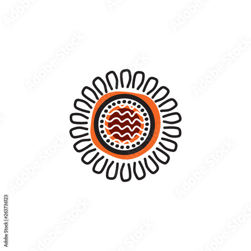 Aboriginal art icon design template