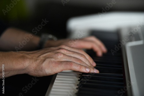 Pianist playing piano