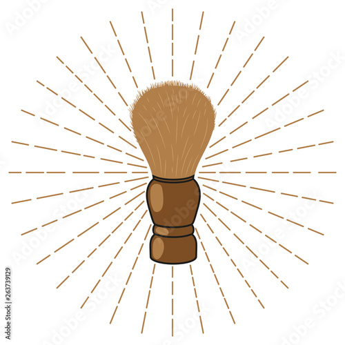 Shaving brush. Barber shop logo. Vector illustration.