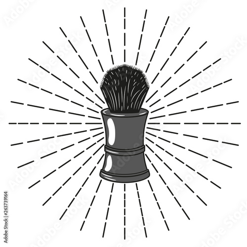 Shaving brush. Barber shop logo. Vector illustration.