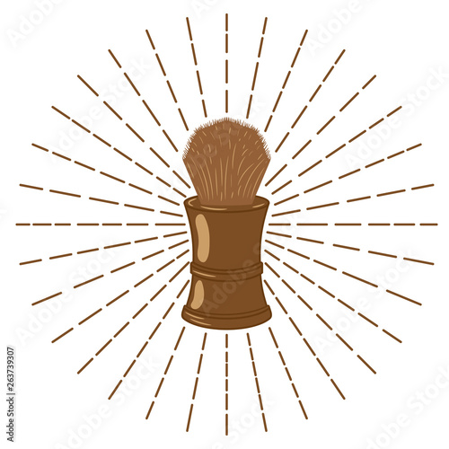 Shaving brush. Barber shop logo. Vector illustration.