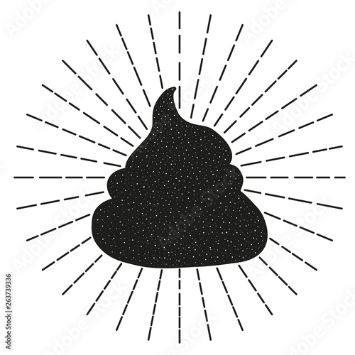 Black silhouette poop. Vector illustration.