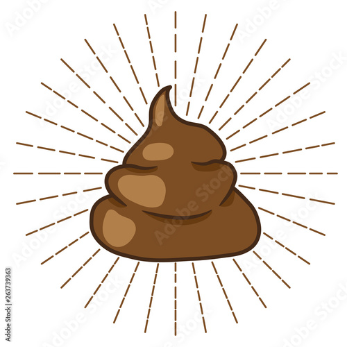 Brown poop sign. Vector illustration.