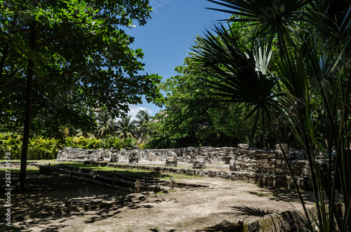 San Miguelito Archaeology Site in Cancun  Mexico