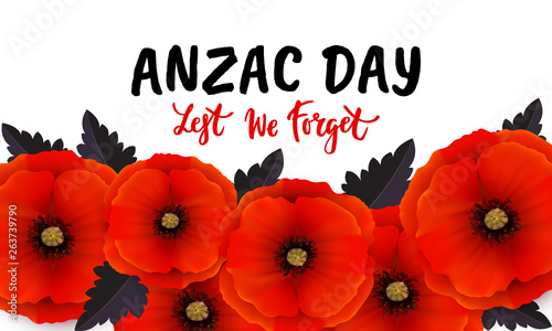 Remembrance day vector poster design with lettering