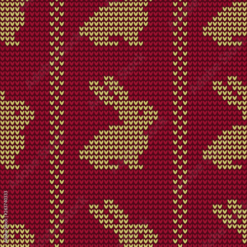 Happy Easter. Knitted background with Easter bunny