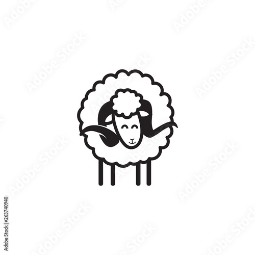Sheep icon. Animal head. Silhouette icon sheep. Farm sign. Graph symbol for your web site design, logo, app, UI. Ewes. © Aygun