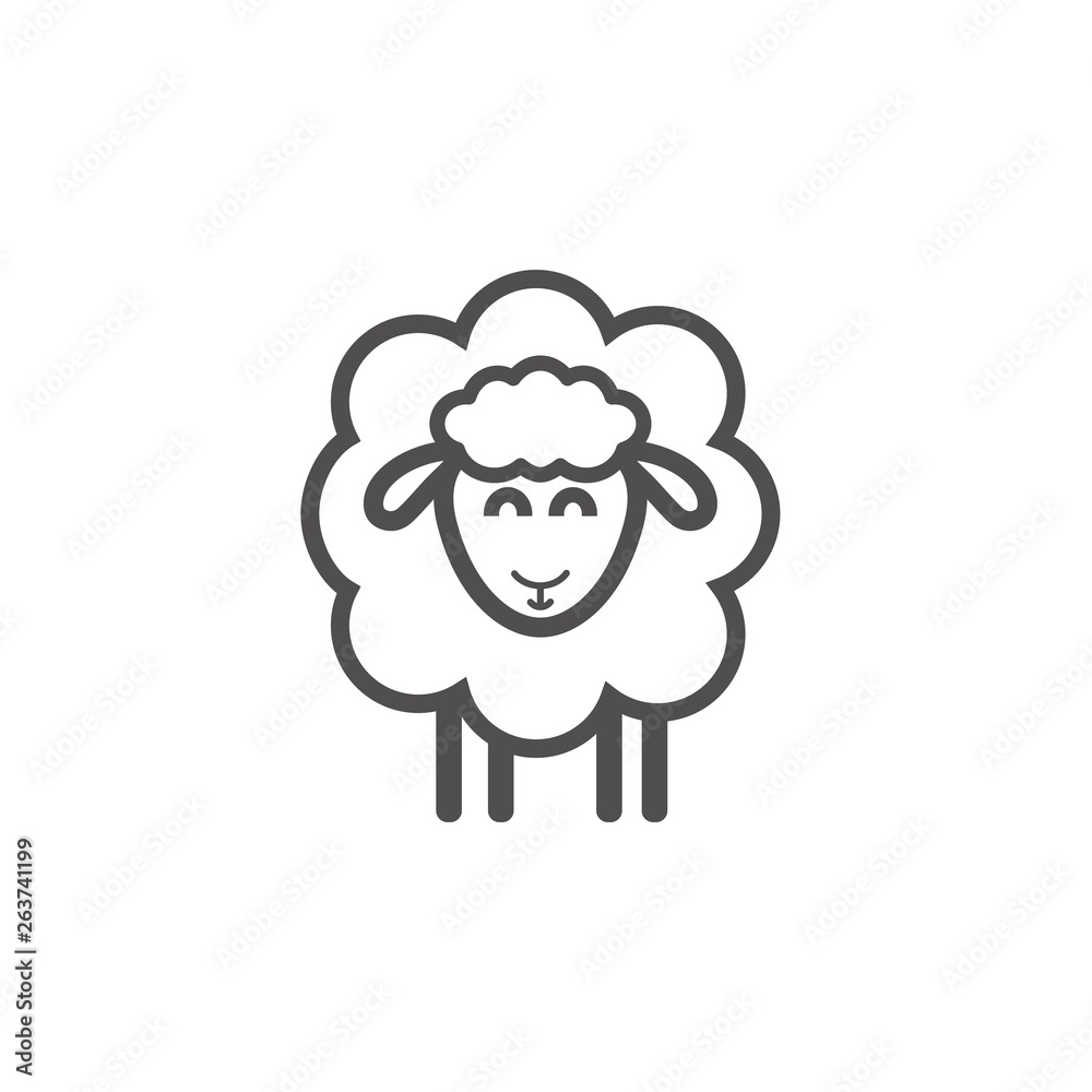 Fototapeta premium Sheep icon. Animal head. Silhouette icon sheep. Farm sign. Graph symbol for your web site design, logo, app, UI. Ewes.