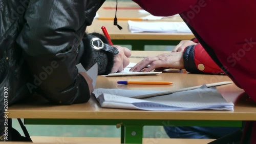 Presidential Election in Ukraine. People vote for the new president in the country. Voting process.