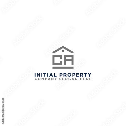 Logo template vector Design  property  real estate with initials CA - Vector