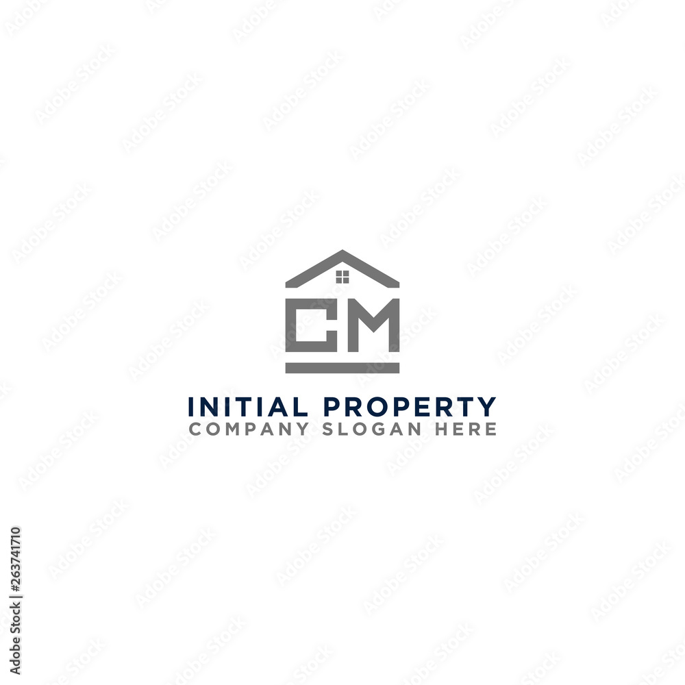 Logo template vector Design, property, real estate with the initials CM - Vector Logo template vector Design, property, real estate with the initials CM - Vector