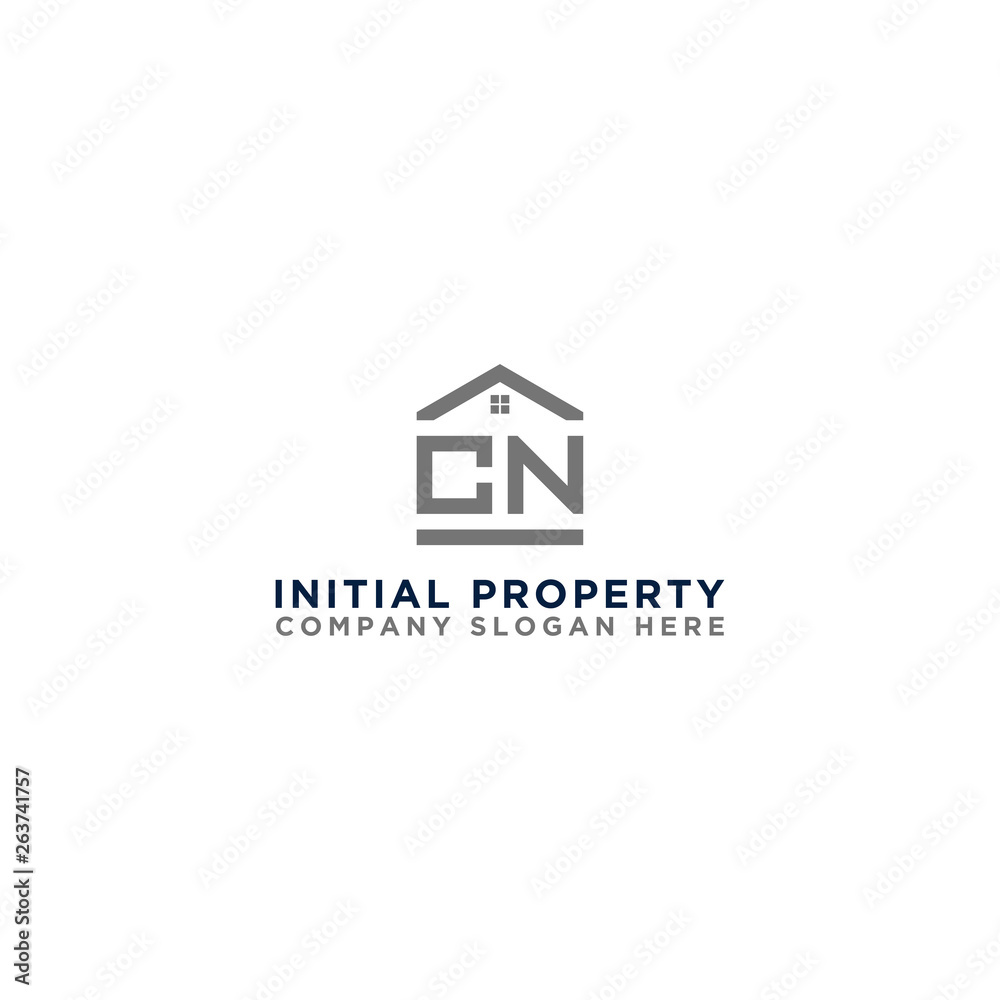 Logo template vector Design, property, real estate with the initials CN - Vector