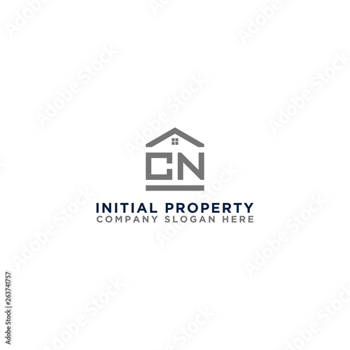 Logo template vector Design, property, real estate with the initials CN - Vector