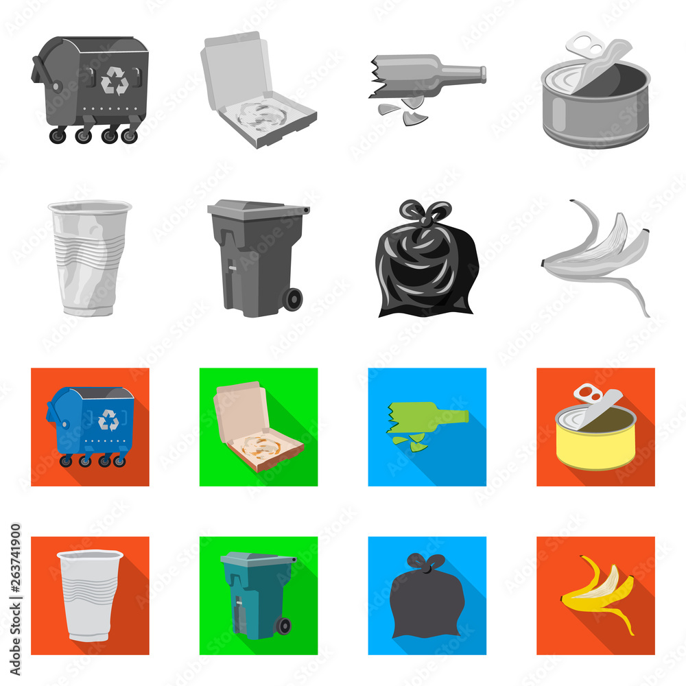 Isolated object of dump and sort icon. Collection of dump and junk stock vector illustration. Isolated object of dump and sort icon. Collection of dump and junk stock vector illustration.