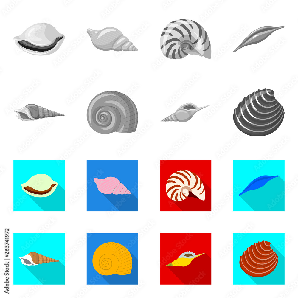 Obraz premium Isolated object of animal and decoration icon. Set of animal and ocean stock symbol for web.
