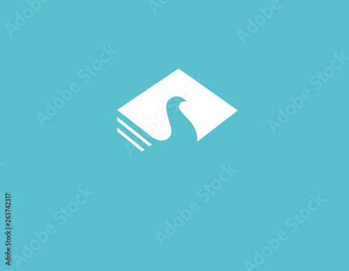 Creative logo icon bird and book for reading club
