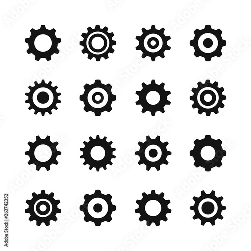 Gear icons. Vector icons set